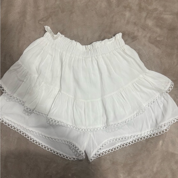 bishop + young White High Waist Women's Shorts - Picture 1 of 5